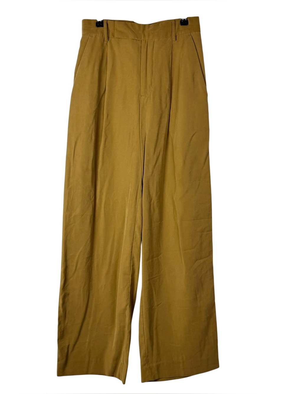 Banana Republic Petite Mustard Yellow Drapey Wide Leg Pleated Dress Pants 2P